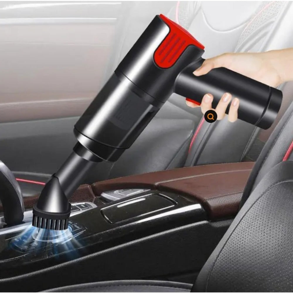 Handheld vacuum cleaner cleaning a car interior