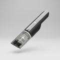 Black handheld vacuum cleaner on a white background