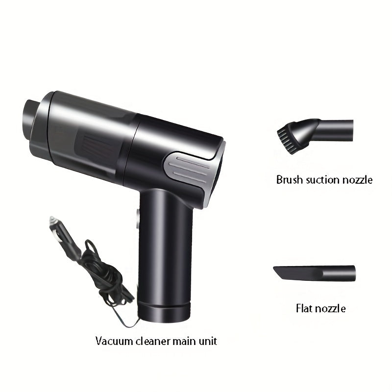 Vacuum cleaner main unit with brush suction nozzle and flat nozzle on a white background