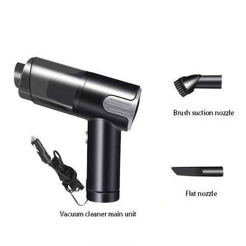 Vacuum cleaner main unit with brush suction nozzle and flat nozzle on a white background